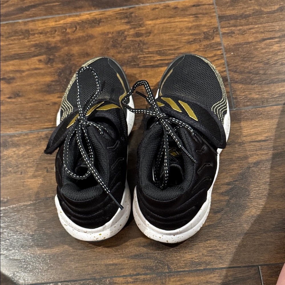 adidas Kids Black and Gold Sneakers